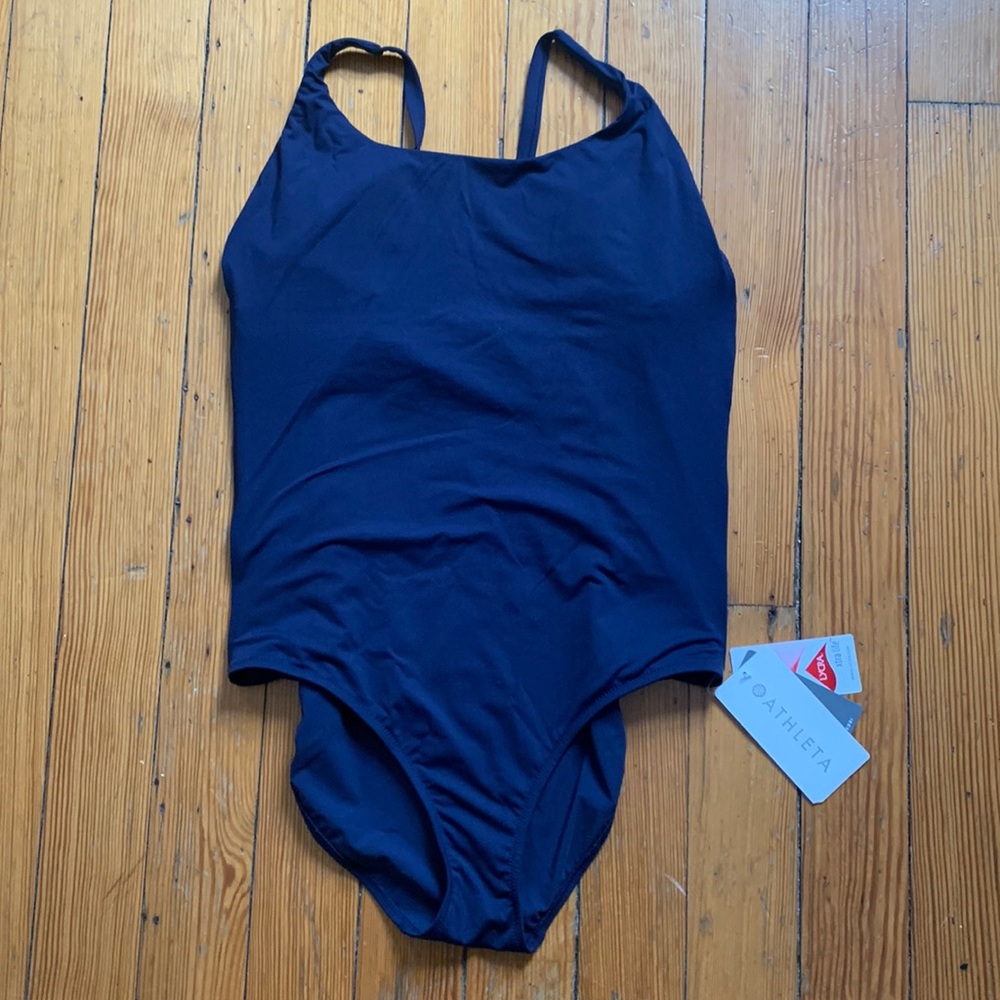 Athleta one piece navy bathing suit NWT
